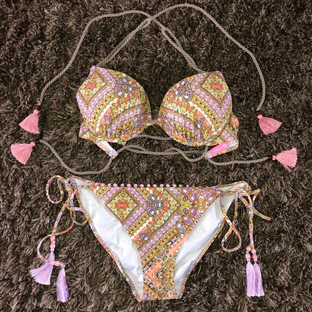 Victoria’s Secret Paisley Pom Pom Tassel Bikini